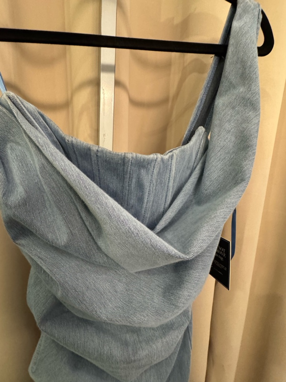 JLUXLABEL MEDIUM WASH DENIM KRISHNA ONE SHOULDER - Picture 5 of 7